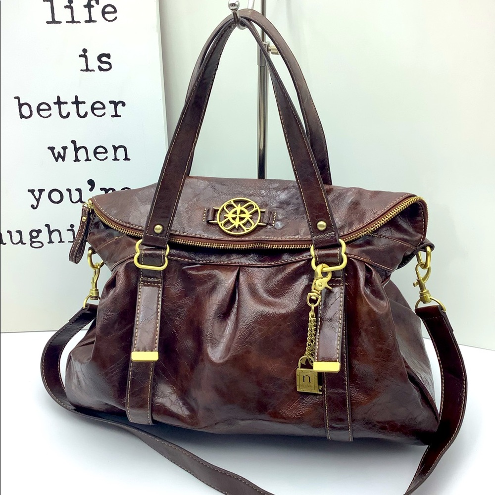 NICOLE MILLER.. FAUX LEATHER , SACHET HAND/ SHOULDER BAG